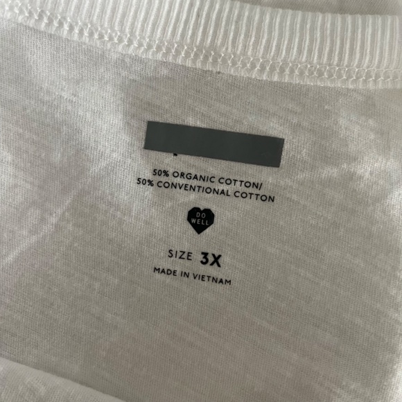 MADEWELL - Whisper Cotton Rib Crewneck Classic White T-Shirt - Plus 3X - Picture 6 of 8